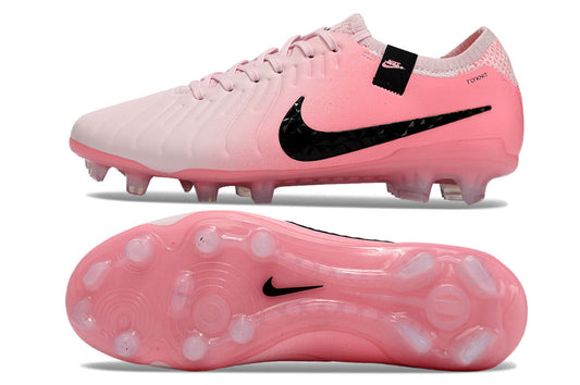 nike tiempo X legend elite, pink/white, available in FG and turf.