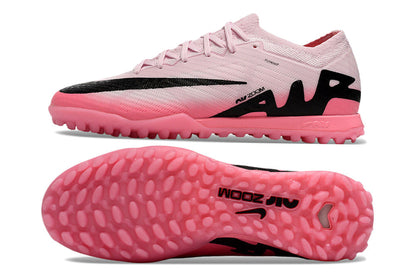 nike air zoom mercurial vapor 15 elite, pink/black, available in FG, turf, futsal, and sg-metal.