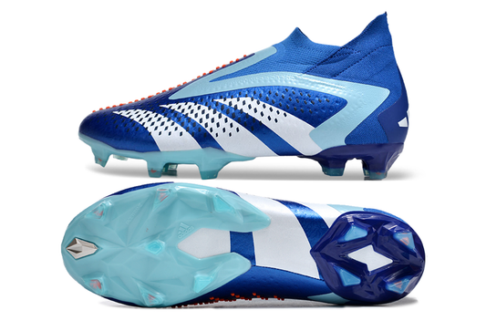 adidas predator accuracy elite fg laceless in blue/white