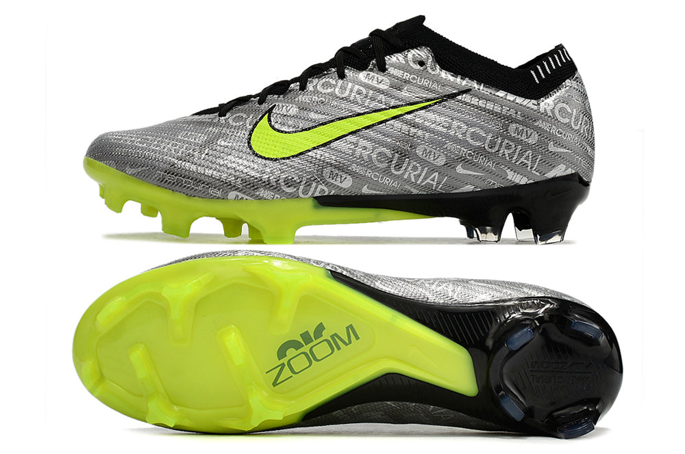 nike air zoom mercurial vapor 15 elite fg silver/lime