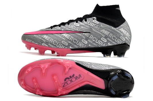 nike air zoom mercurial superfly 9 elite fg in silver/pink