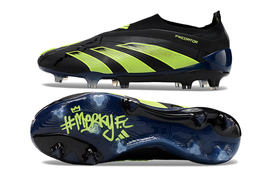 adidas predator elite, black/lime, available in FG (with laces and without), and with tongue.