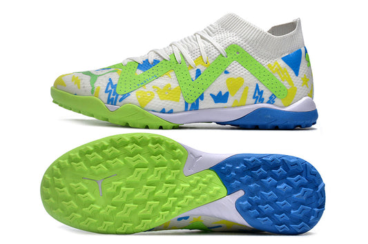 Puma future ultimate turf white/blue/green