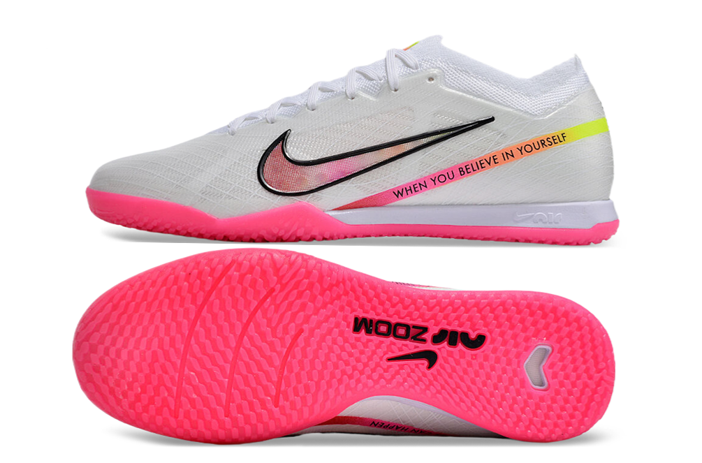 nike air zoom mercurial vapor 15 elite futsal white/pink