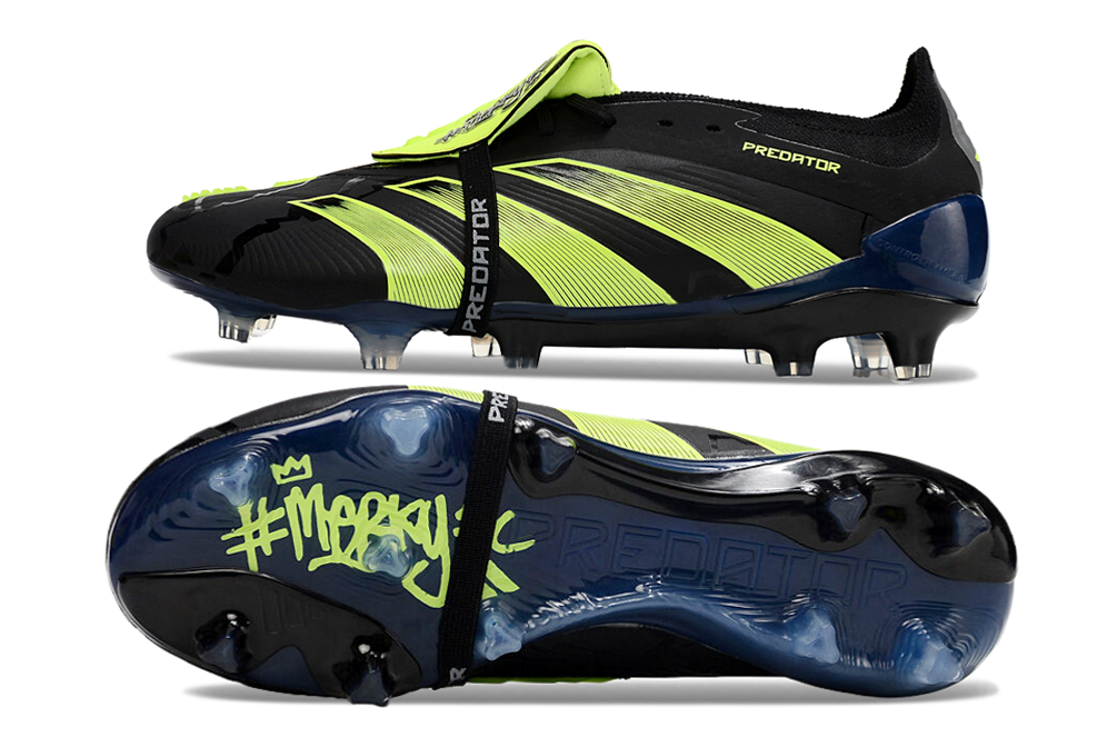 adidas predator elite, black/lime, available in FG (with laces and without), and with tongue.
