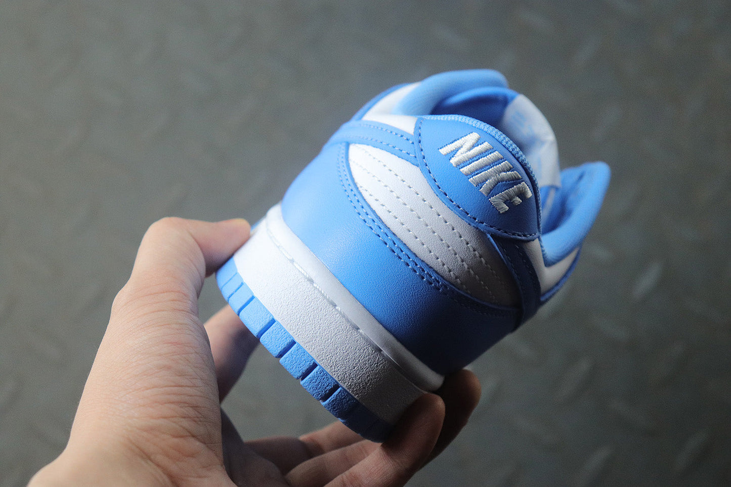 Nike dunk low university blue, all sizes available.