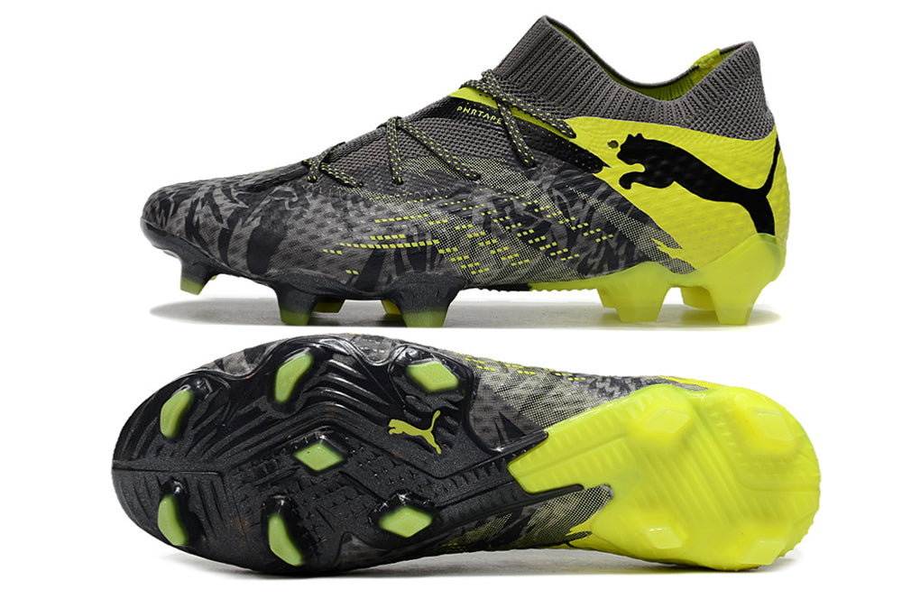 Puma future ultimate 7, black/yellow, available in FG and turf.