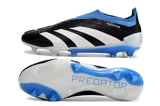 adidas predator elite, white/blue/black, available in FG (with laces and without), and with tongue.