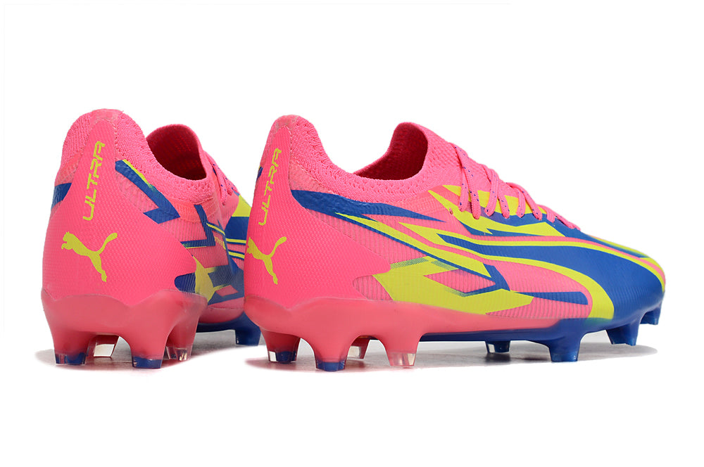 Puma ultra ultimate, pink/blue/yellow, available in FG.
