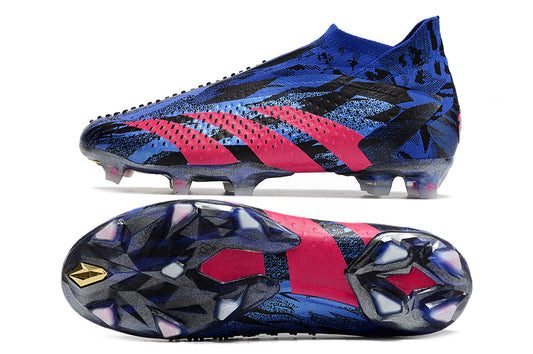 adidas predator elite fg laceless in blue/black/pink