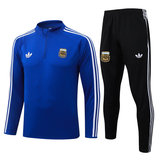 Adidas Argentina 2026/27 Blue/Black Quarter-Zip Soccer Tracksuit - AEROREADY Training Set