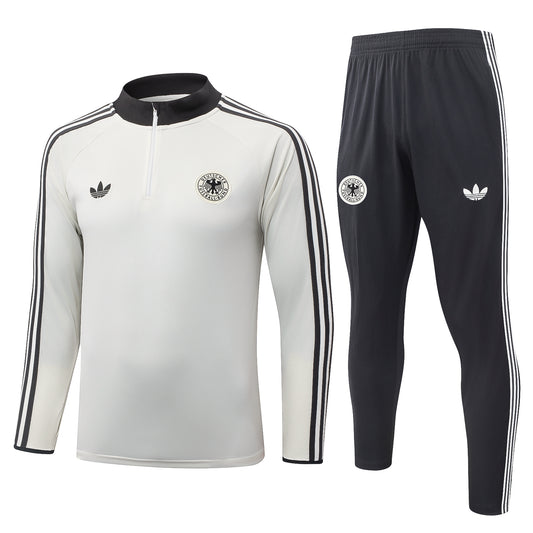 Adidas Germany 2026/27 White/Black Quarter-Zip Soccer Tracksuit - AEROREADY Training Set
