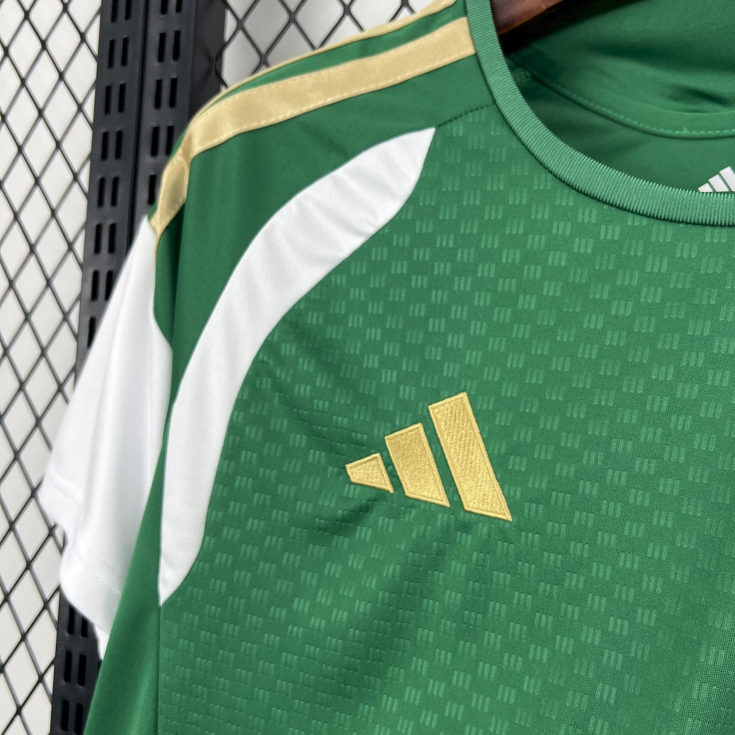 neck view of the Adidas Italy 2026 World Cup Training Green Jersey