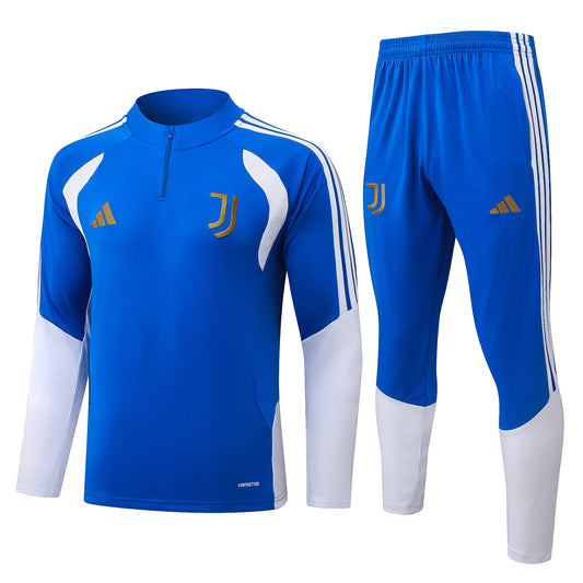 Adidas Juventus 2026/27 Full Blue Quarter-Zip Soccer Tracksuit - AEROREADY Training Set