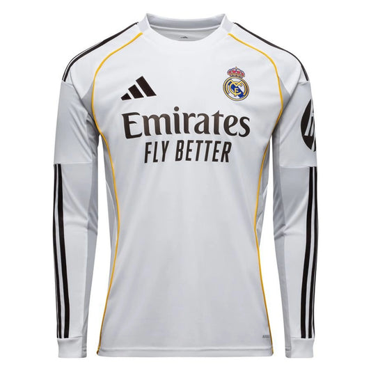 Adidas Real Madrid 2025/26 Home Long Sleeve Jersey