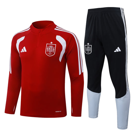 Adidas Spain 2026/27 Red/Navy Quarter-Zip Soccer Tracksuit - AEROREADY Training Set