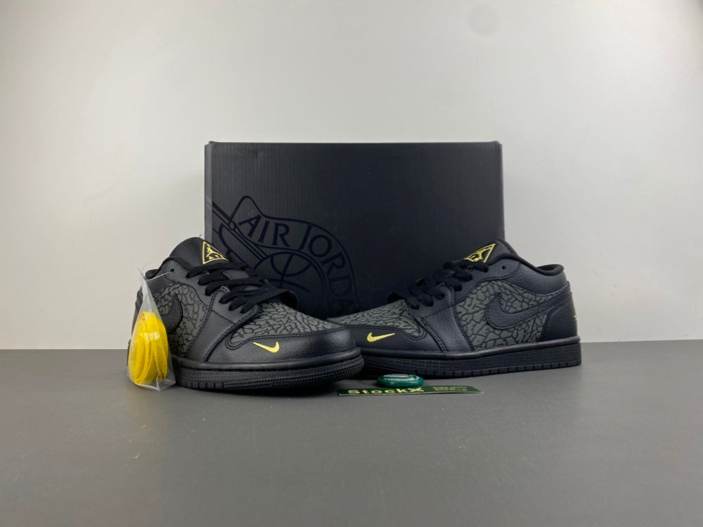 Air Jordan 1 Low SE 'Black Elephant Print' (2025) Black/Anthracite-Tour Yellow IM6568-010