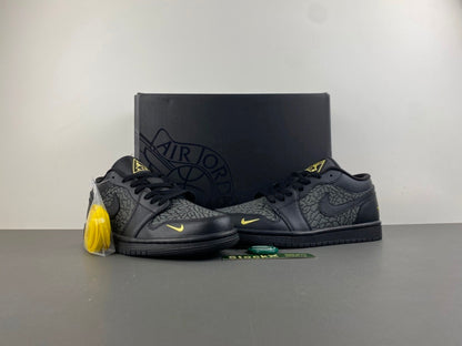 Air Jordan 1 Low SE 'Black Elephant Print' (2025) Black/Anthracite-Tour Yellow IM6568-010