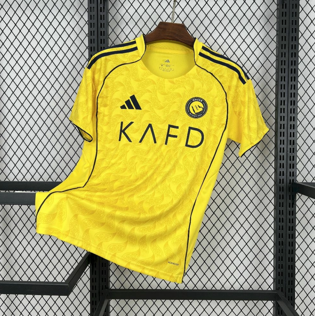 Al-Nassr 25/26 Home Yellow Football Short Sleeve Jersey Designed By Adidas