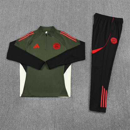 Bayern Munich 25/26 Quarter-Zip Tracksuit Dark Olive Green