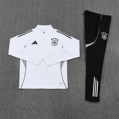 Germany 25/26 Quarter-Zip Tracksuit in white top and black pants