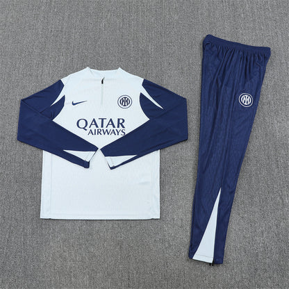 Inter Milan 25/26 Quarter-Zip Tracksuit in a white and blue colorway