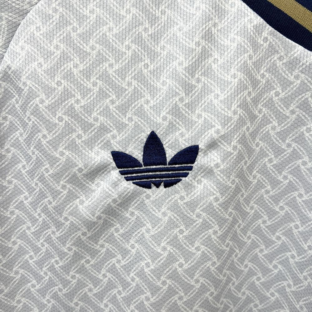 Close-up of Adidas logo on Italy 2026 Away World Cup White Jersey.