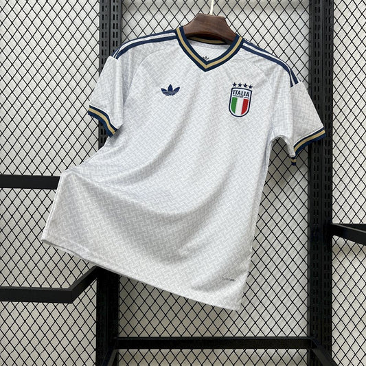 Italy 2026 Away World Cup White Jersey with Italian flag design and Adidas logo.