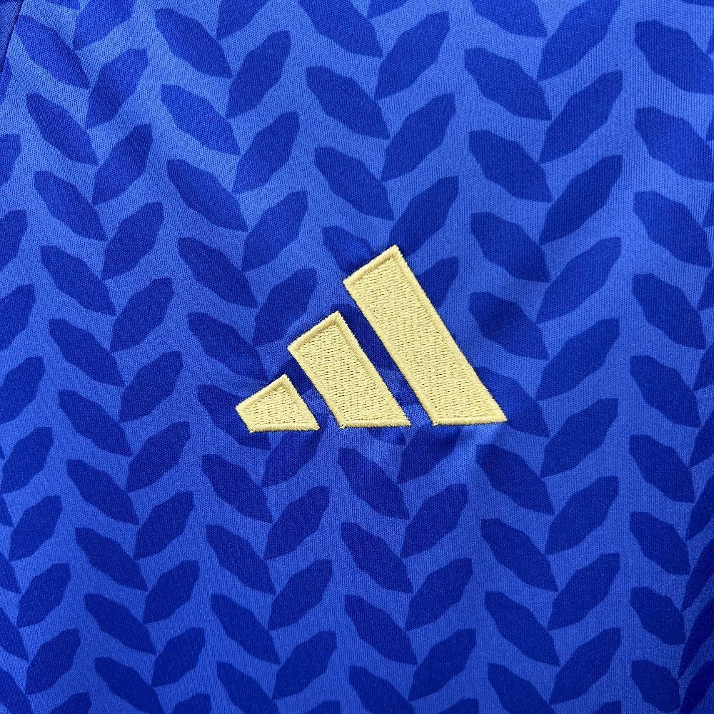 Italy 2026 Worldcup Home Blue Jersey - Gold Adidas logo on a blue textured background
