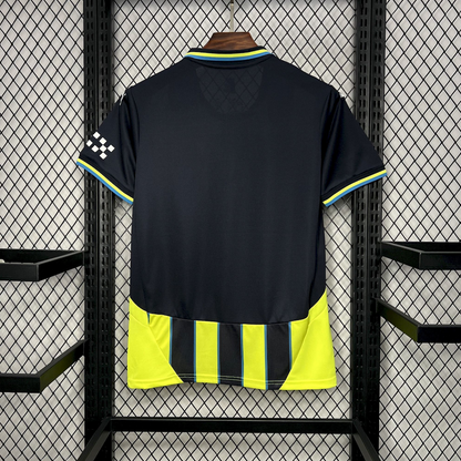 back view of the Manchester City 2024/2025 Away Puma Black & Yellow Jersey