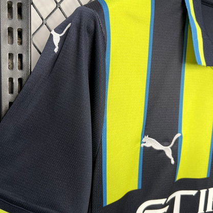 side view of the Manchester City 2024/2025 Away Puma Black & Yellow Jersey