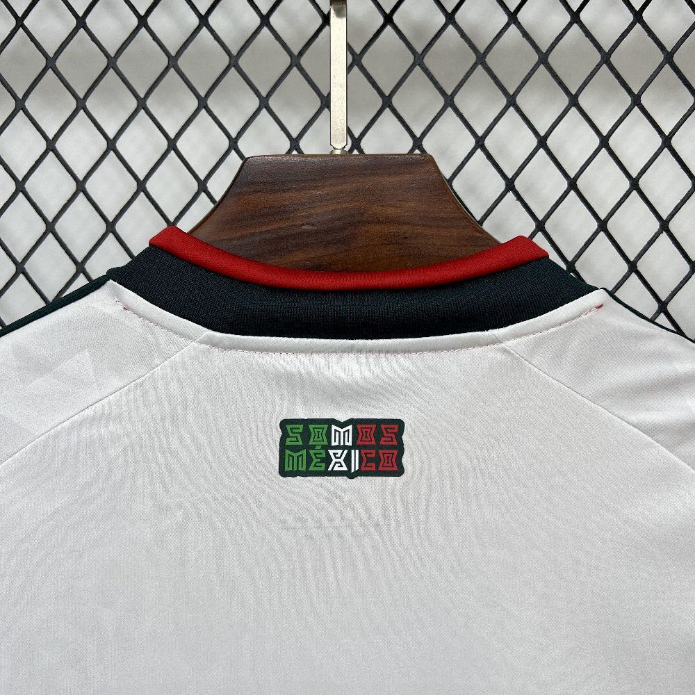 Close up back collar view of the Mexico 2026 Away World Cup White Jersey.