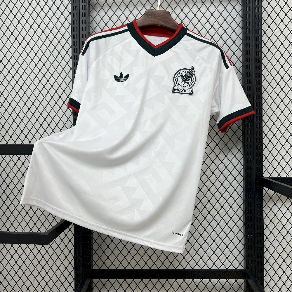 Front view of the Mexico 2026 Away World Cup White Jersey with Adidas logo and team logo.
