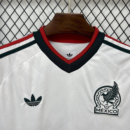 Close up front collar view of Mexico's 2026 Away World Cup White Jersey.