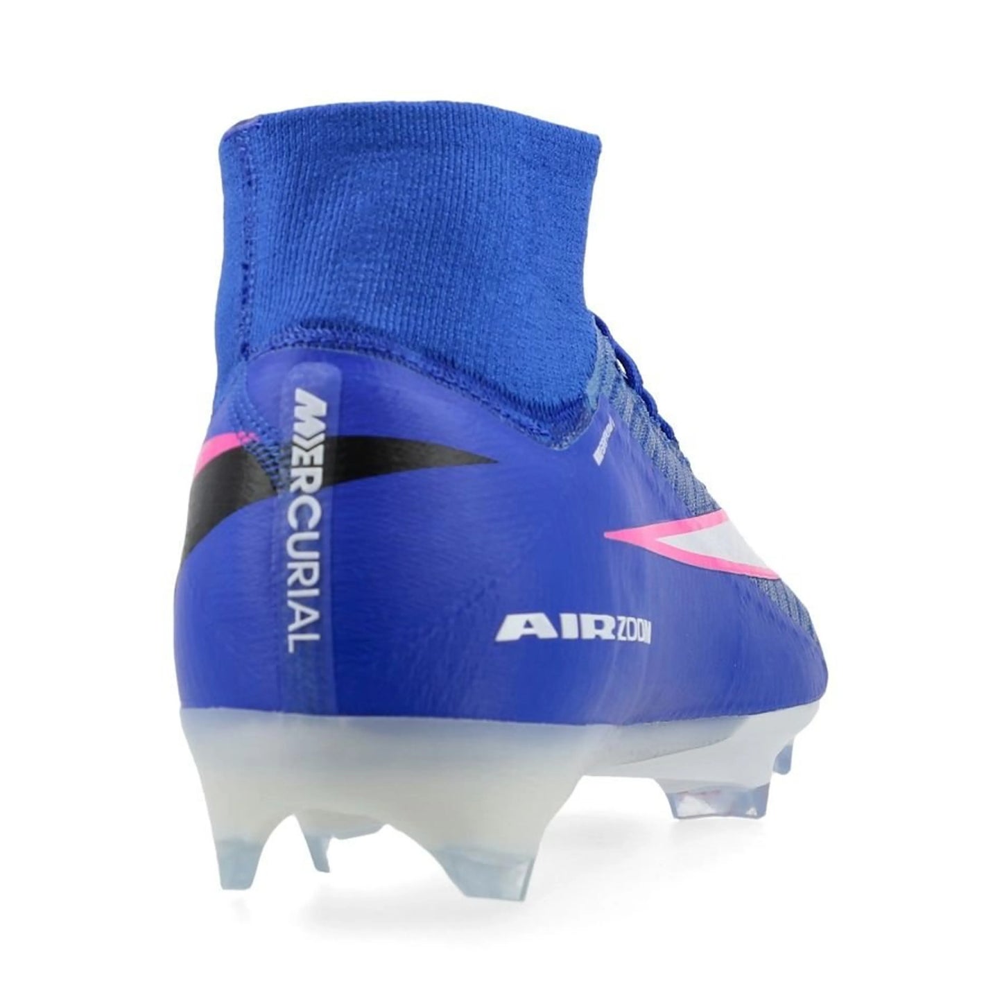 back view of the Nike Air Zoom Mercurial Superfly 10 Elite FG in Racer Blue / White (Attack Pack)