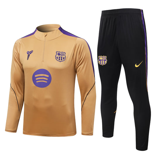 Nike Mamba FC Barcelona 2026/27 Gold/Black Quarter-Zip Soccer Tracksuit - Dri-FIT Strike Set