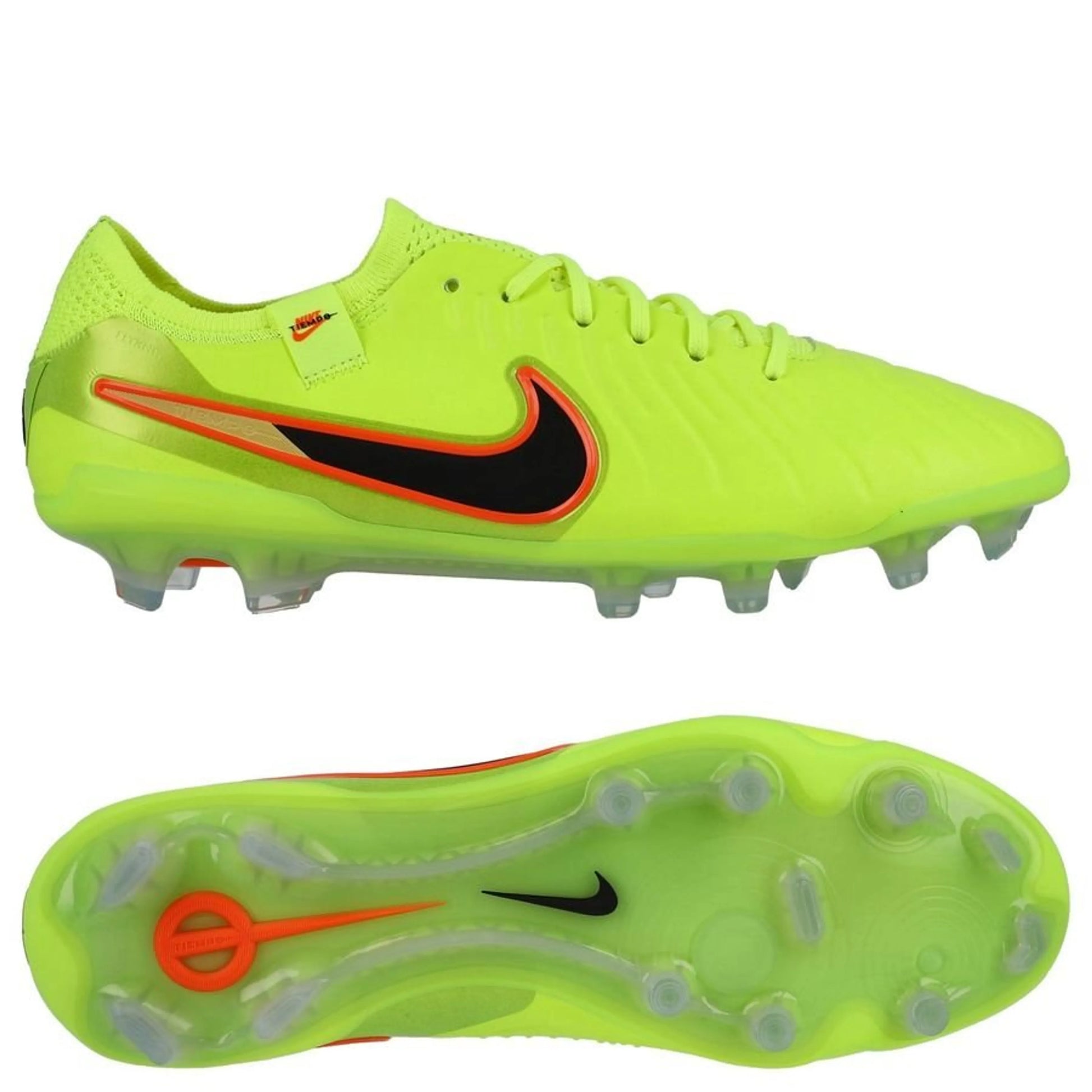 Nike Tiempo Legend 10 Elite FG "Max Voltage" Pack Neon/Black/Orange colorway