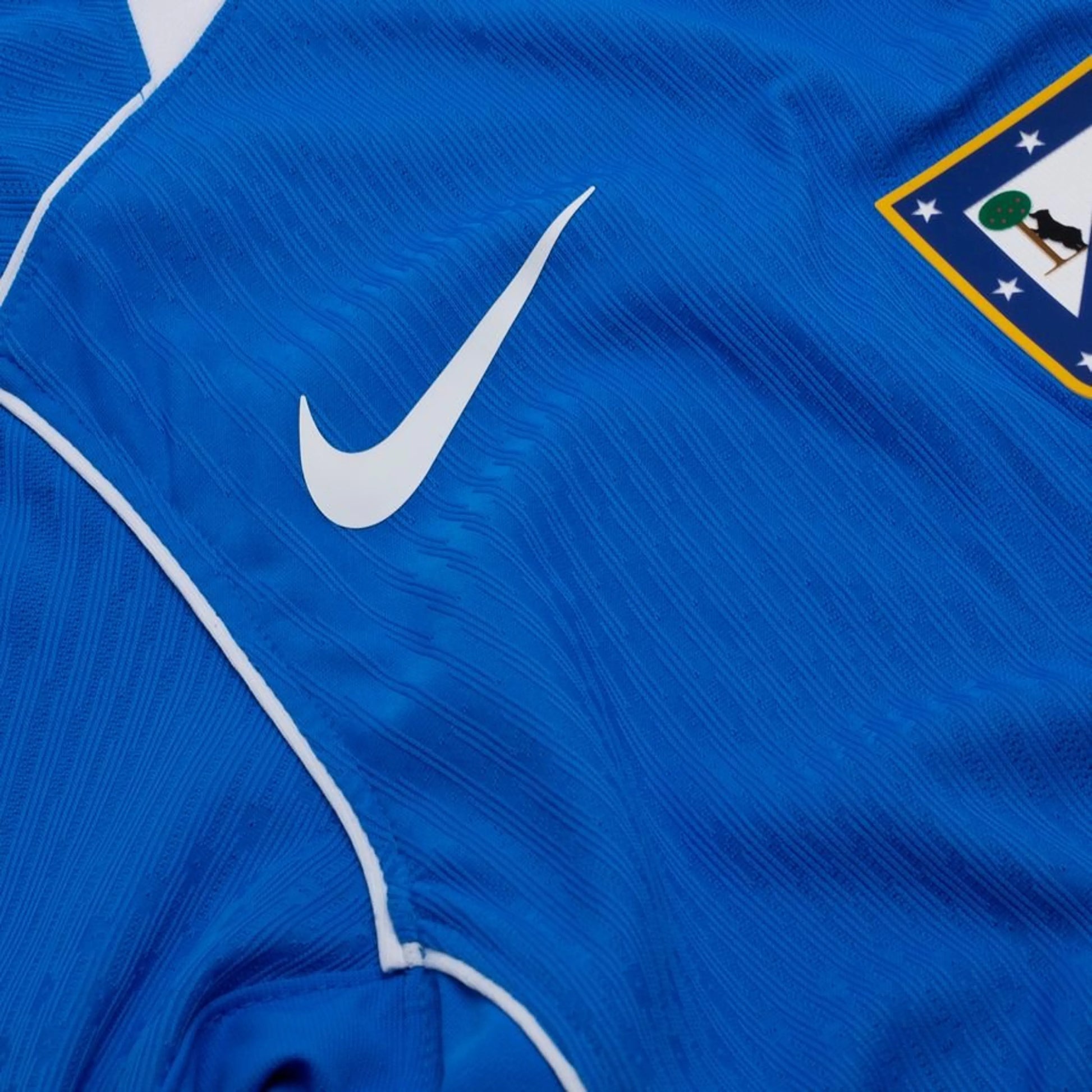 Nike logo view on the Atletico Madrid 2025/26 Third Blue Jersey