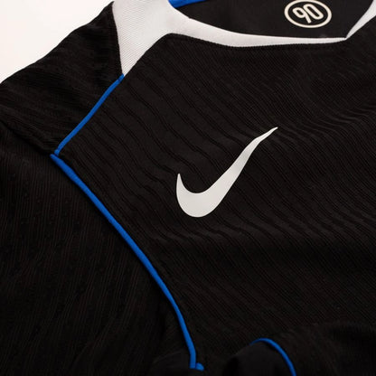 Nike logo view on the Chelsea 2025/26 Third Black Jersey