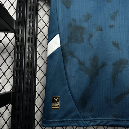 Authentic licensed football tag on bottom left of blue Olympique Marseille 24/25 Away Jersey.