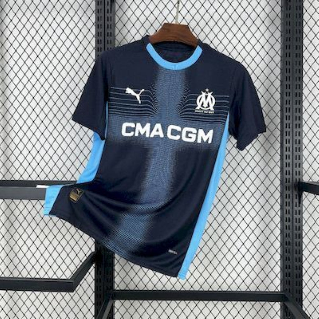 front view of the Olympique Marseille 25/26 Away Blue Jersey
