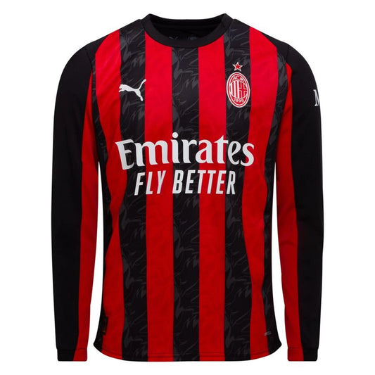 PUMA AC Milan 2025/26 Home Long Sleeve Black & Red Jersey