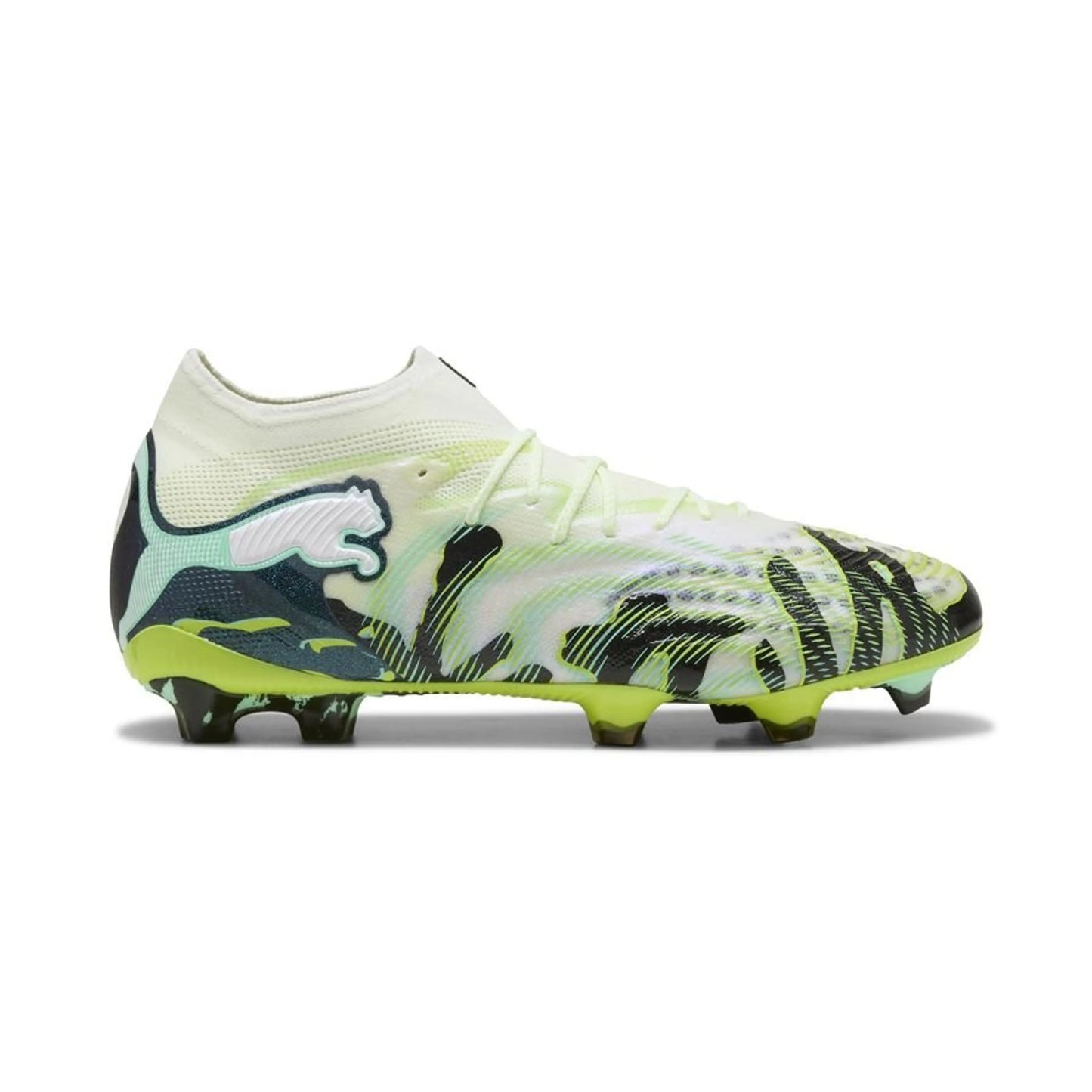 PUMA Future 9 Ultimate FG Creativity in Yellow/Mint /White/Black colorway