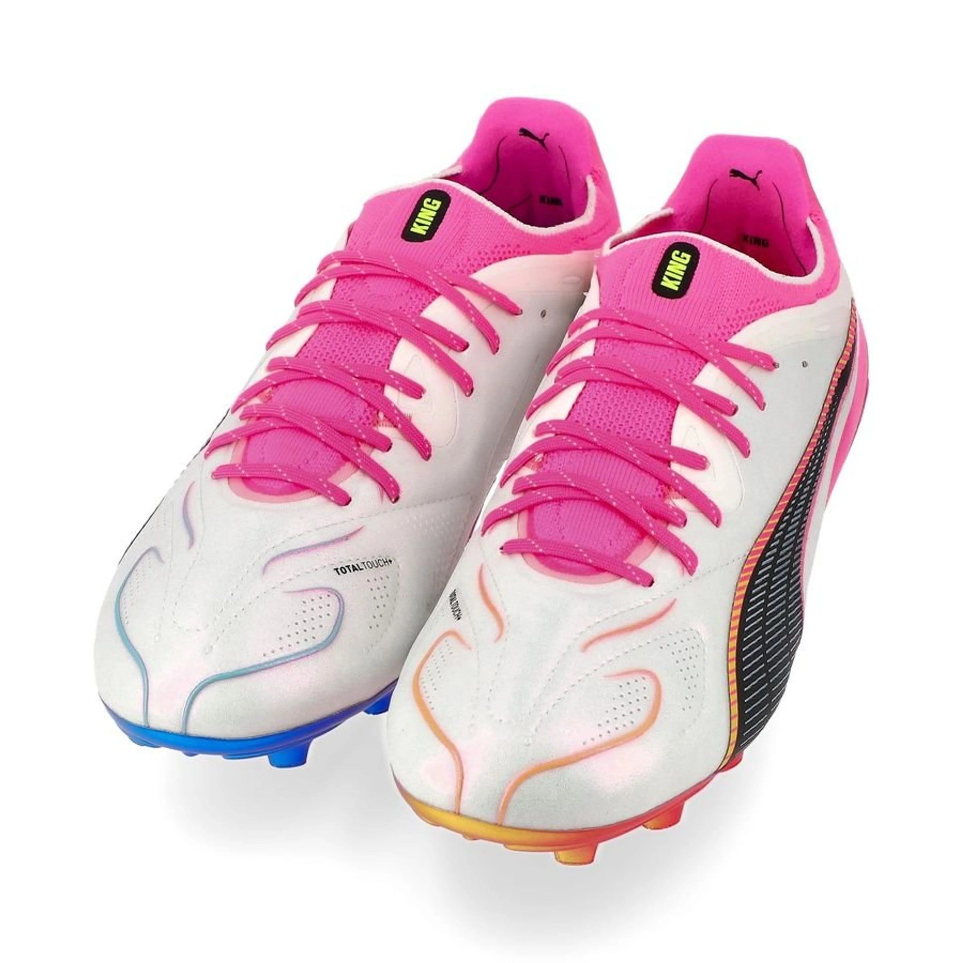 PUMA King 20 Ultimate FG/AG in PUMA White / Poison Pink / Bright Aqua (Showtime Pack)