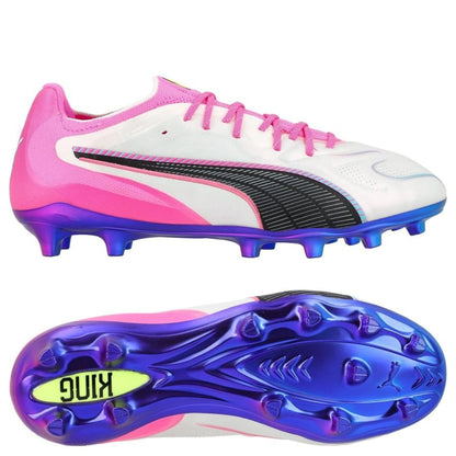 PUMA King 20 Ultimate FG/AG in PUMA White / Poison Pink / Bright Aqua (Showtime Pack)