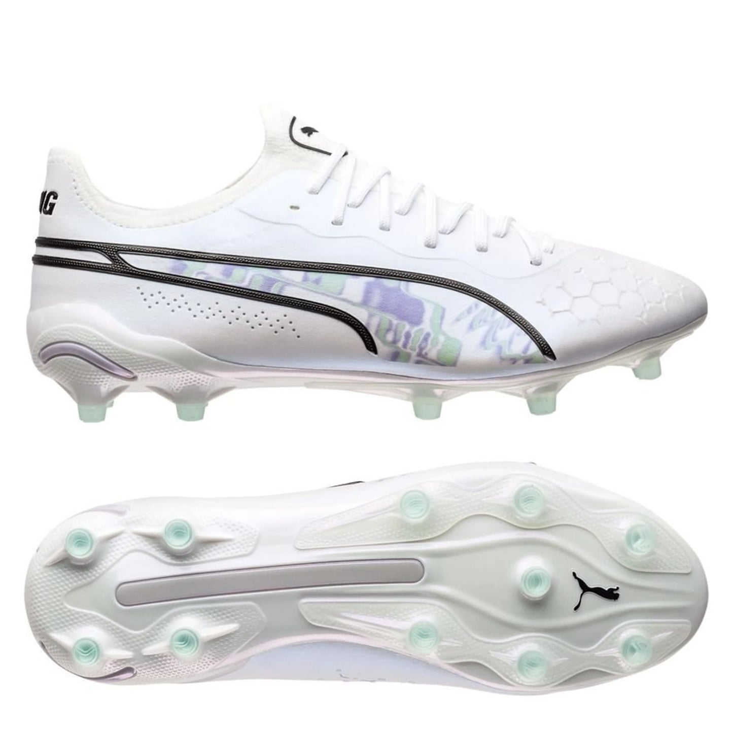 PUMA King Ultimate FG/AG Brilliance Pack in White/Black colorway