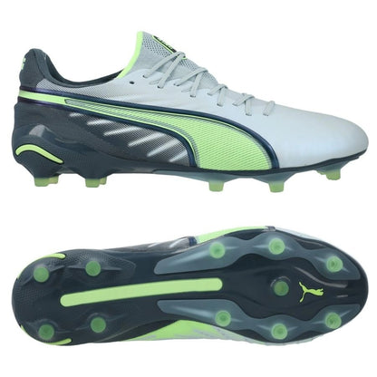 PUMA King Ultimate FG/AG Lights Out Pack in Green/Gray colorway
