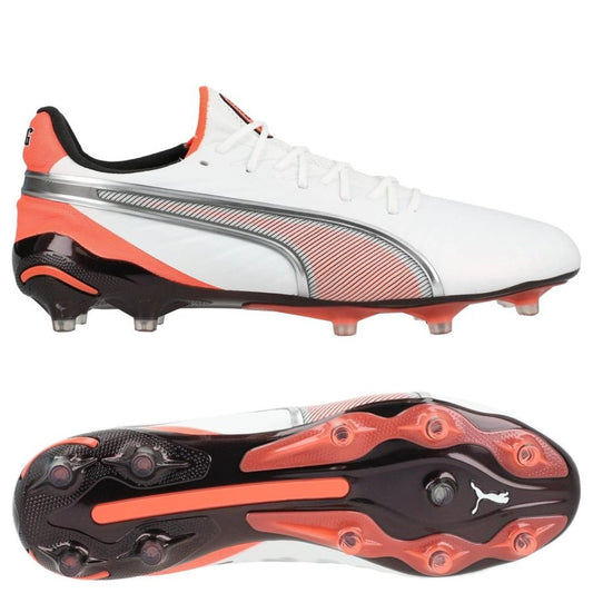 PUMA King Ultimate FG/AG Untamed Pack in White/Silver/Red/Black colorway