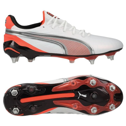 PUMA King Ultimate SG from the high-energy Untamed Pack in White/Red/Black