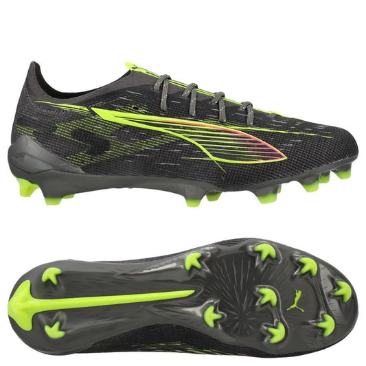 PUMA Ultra 5 Ultimate FG Audacity Pack in Silver/Yellow colorway